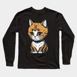 Cool Feline in Shades: Whiskered Purrfection for Cat Miaw Lovers Long Sleeve T-Shirt